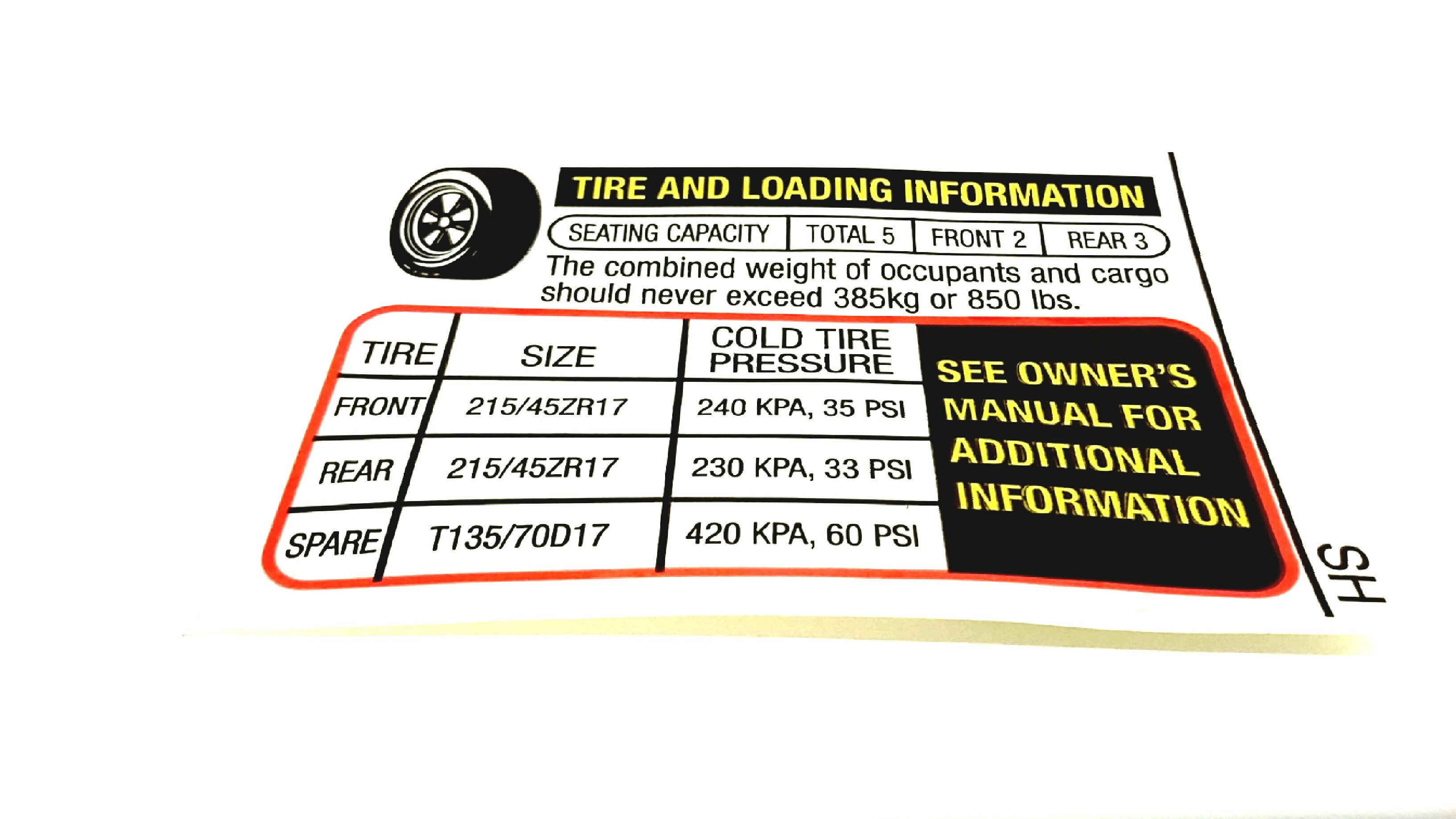 Subaru Legacy Engine Decal Tire Information Label Label 28181ag67a Nate Wade Subaru Salt